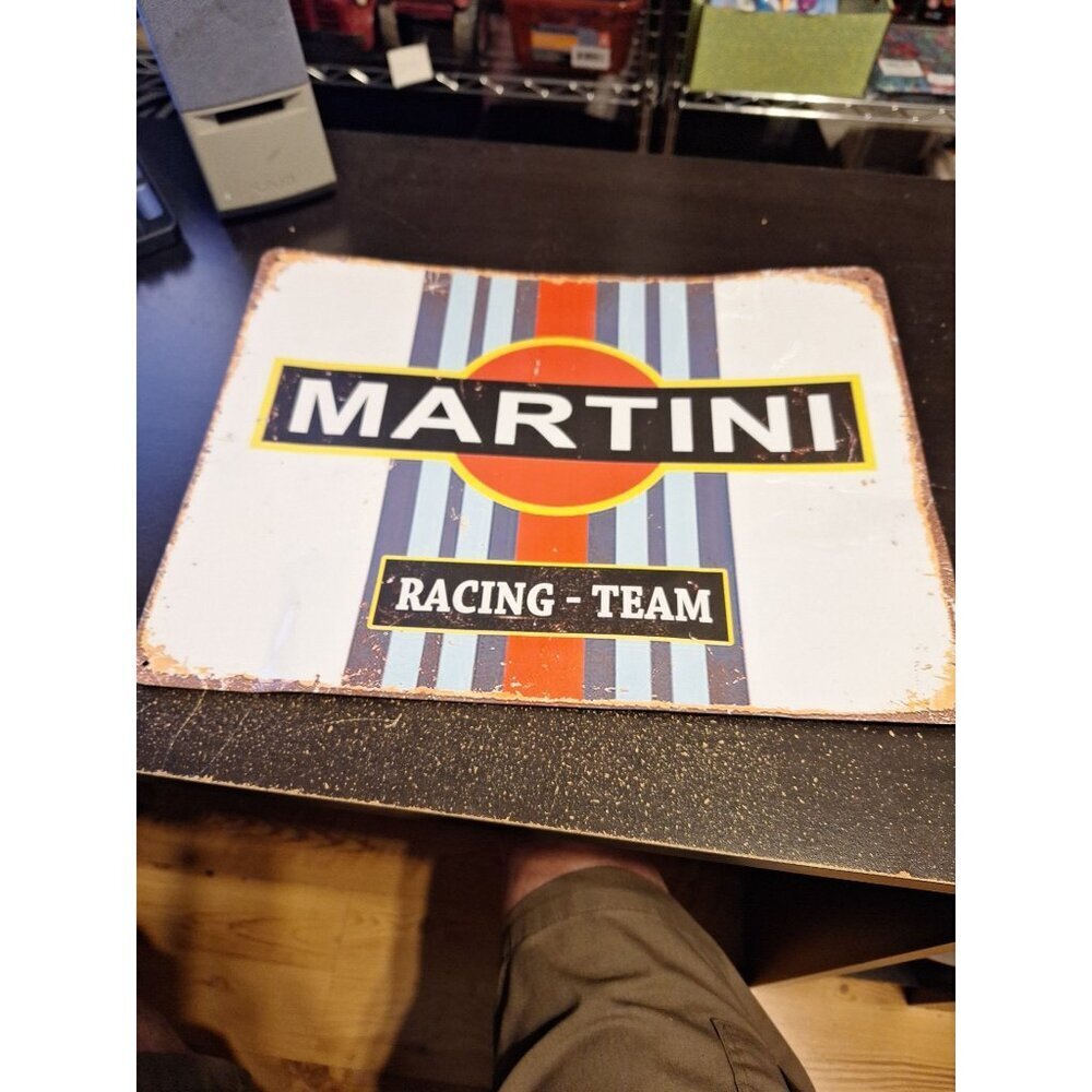 12" x 16" Metal Tin Sign Martini Racing Team Vintage Style Car Decor